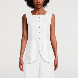 POSSE Emma Linen Vest - Size L (Large), White